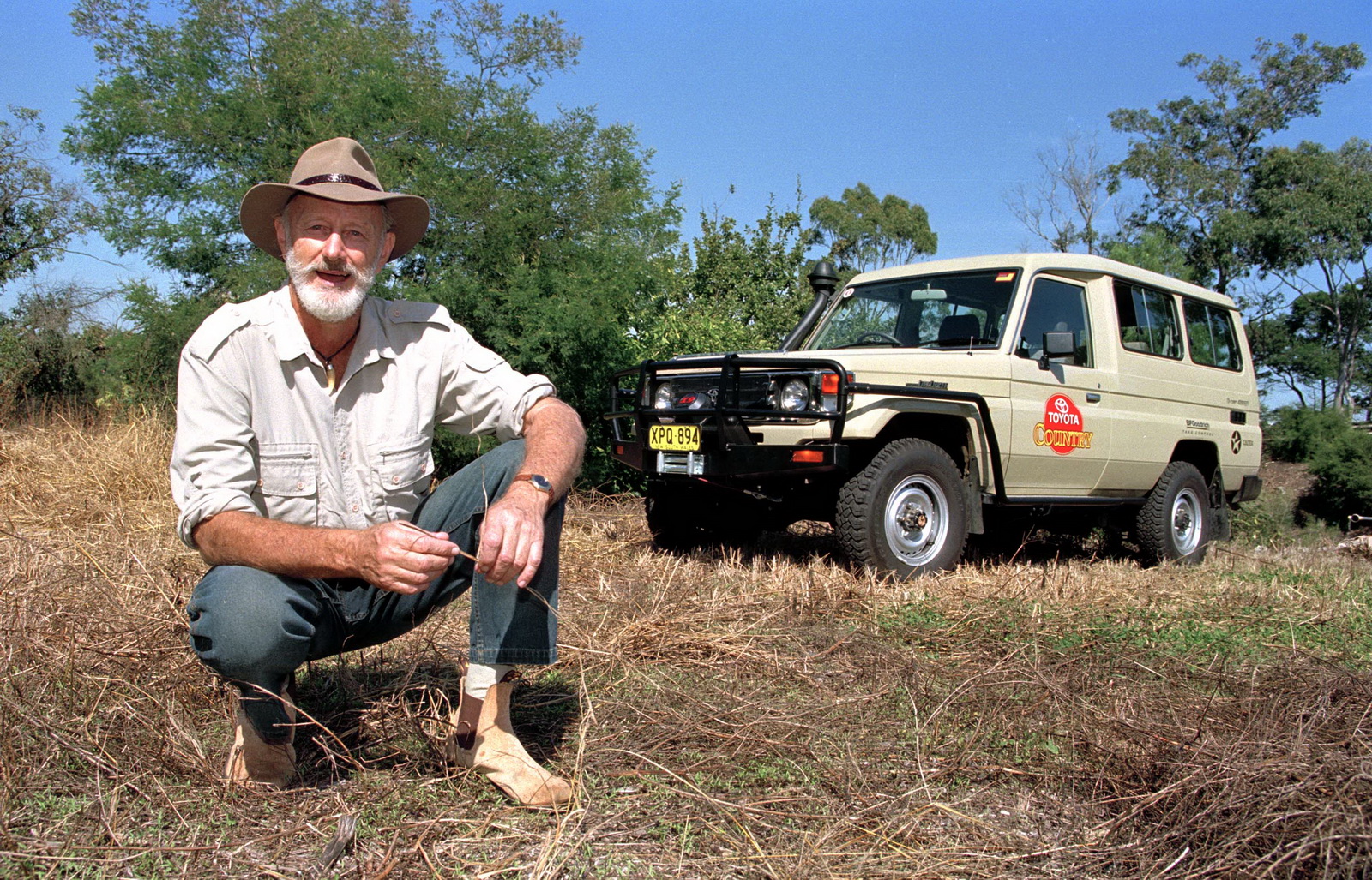 Malcolm Douglas and his 2002 Toyota LandCruiser 78 Series Troop Carrier. 020412-106-15A